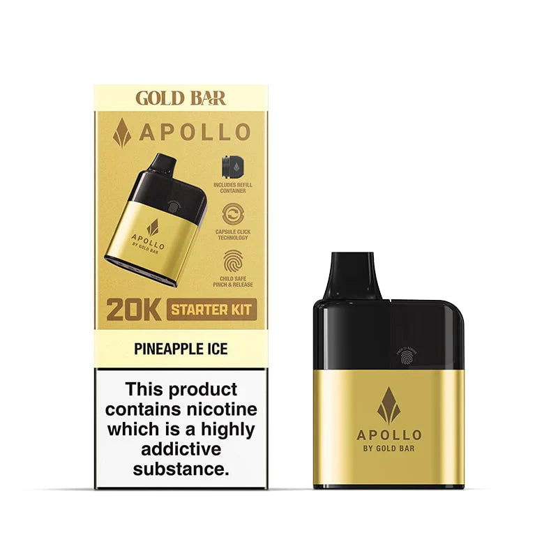 apollo vape juice Pineapple Ice Gold Bar Apollo 20K Pod Kit | Only £8.99 – Vape Shop Soho London