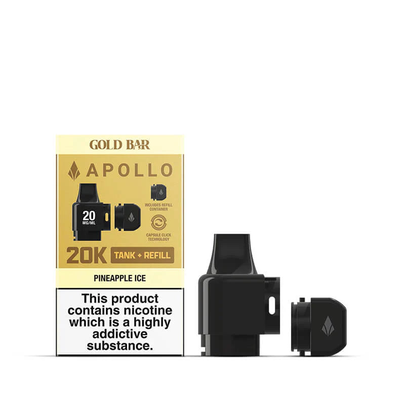 Pineapple Ice Gold Bar Apollo 20K Tank and Refill Pods