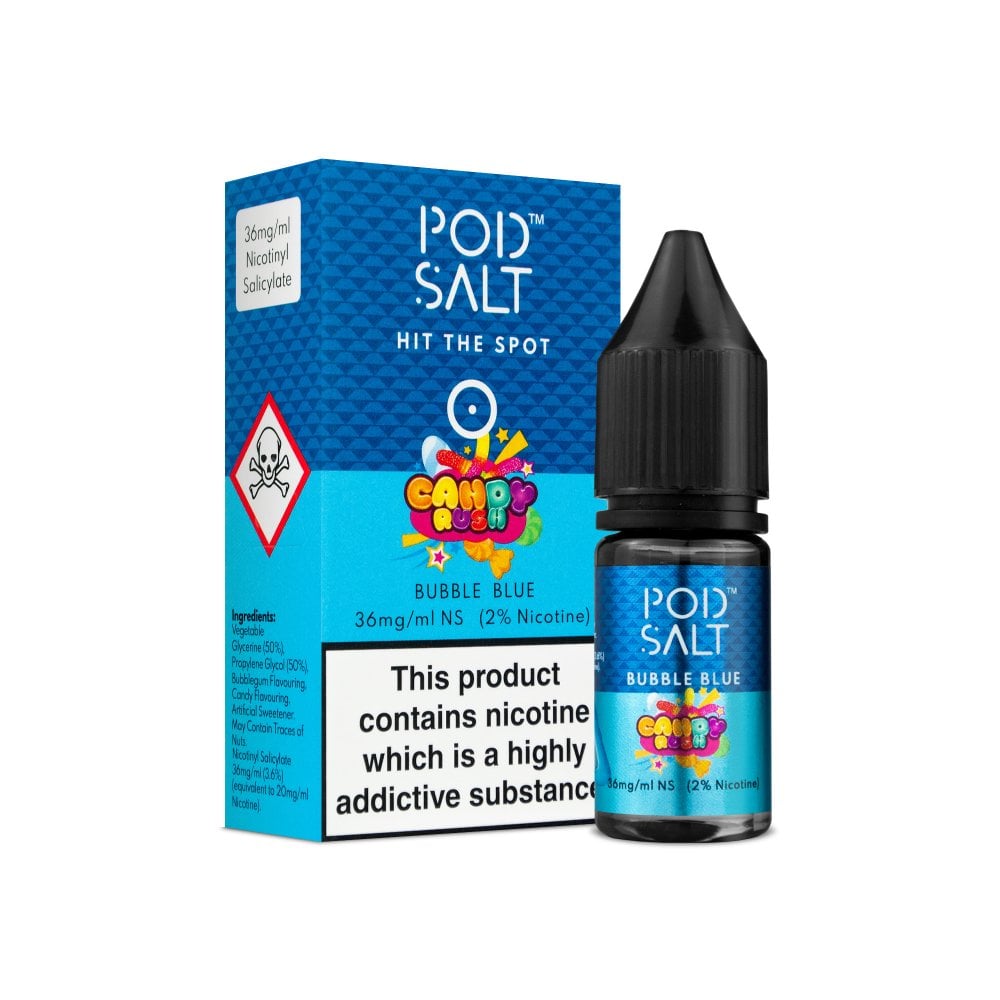 BUBBLE BLUE NIC SALT E-LIQUID BY POD SALT & CANDY RUSH