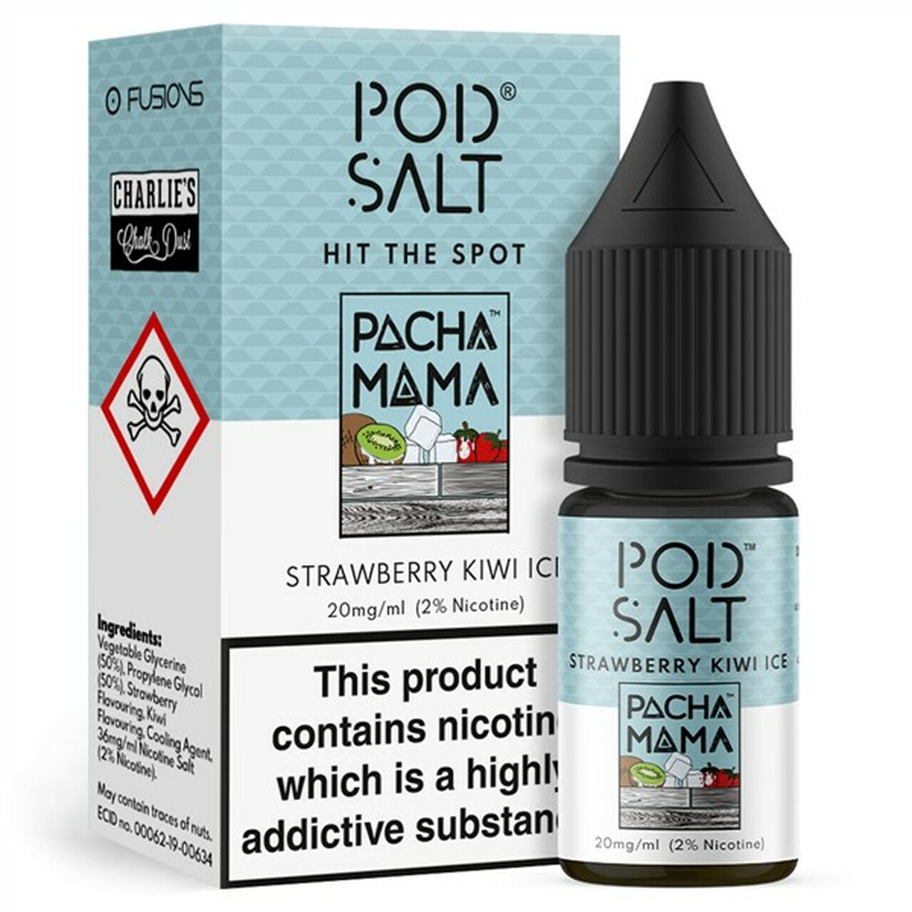 STRAWBERRY KIWI ICE NIC SALT E-LIQUID BY POD SALT & PACHA MAMA