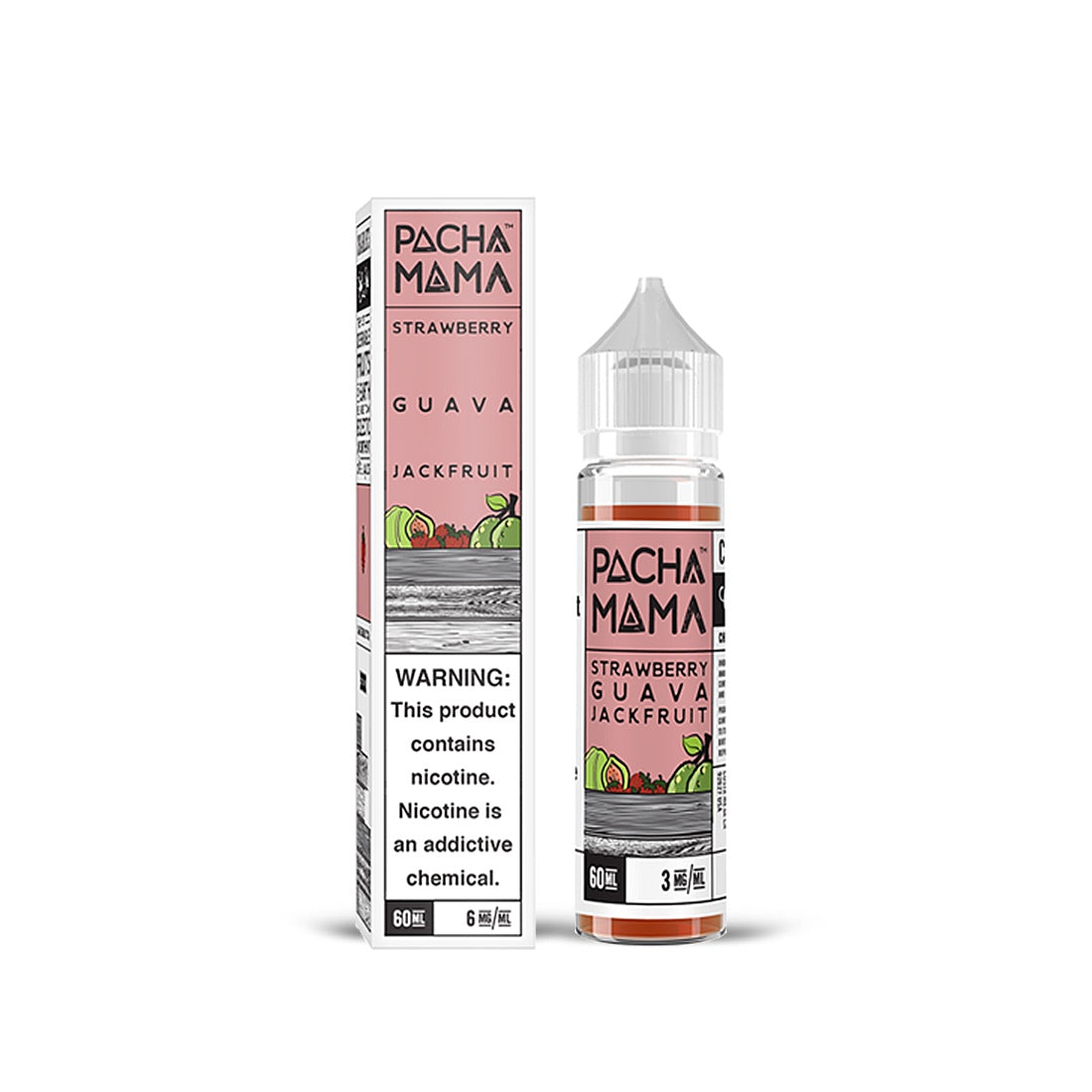 STRAWBERRY, GUAVA AND JACKFRUIT SHORTFILL E-LIQUID BY PACHA MAMA 50ML