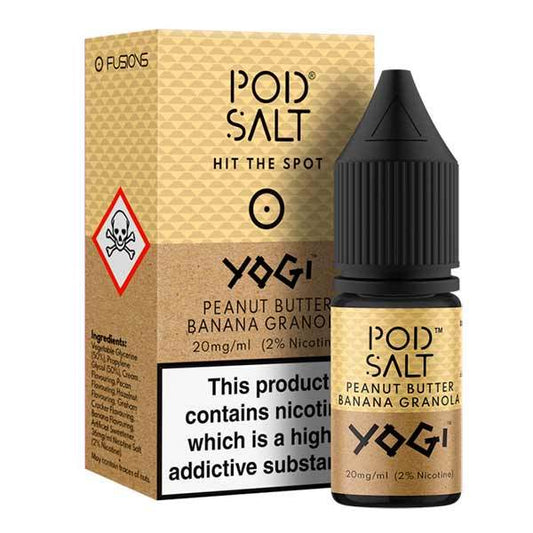 YOGI PEANUT BUTTER BANANA GRANOLA NIC SALT E-LIQUID BY POD SALT & YOGI