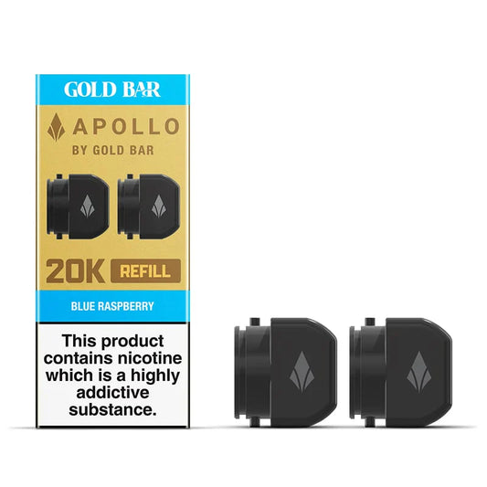 Blue Raspberry Gold Bar Apollo 20K Refill pods