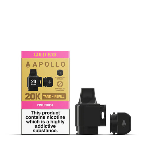 Pink Burst Gold Bar Apollo 20K Tank and Refill Pods